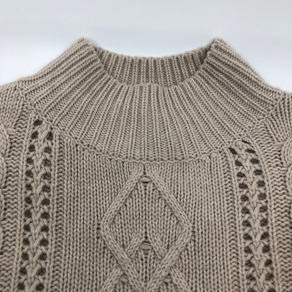 Snobby Sheep Mock Neck Cable Knit Sweater Dress - Picture 9 of 14